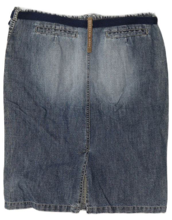 Gonna in denim da donna Sportmax UK 8 piccola W27 cotone blu