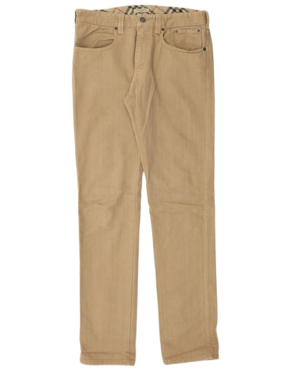 BURBERRY Pantaloni casual slim da uomo W32 L34 Cotone beige