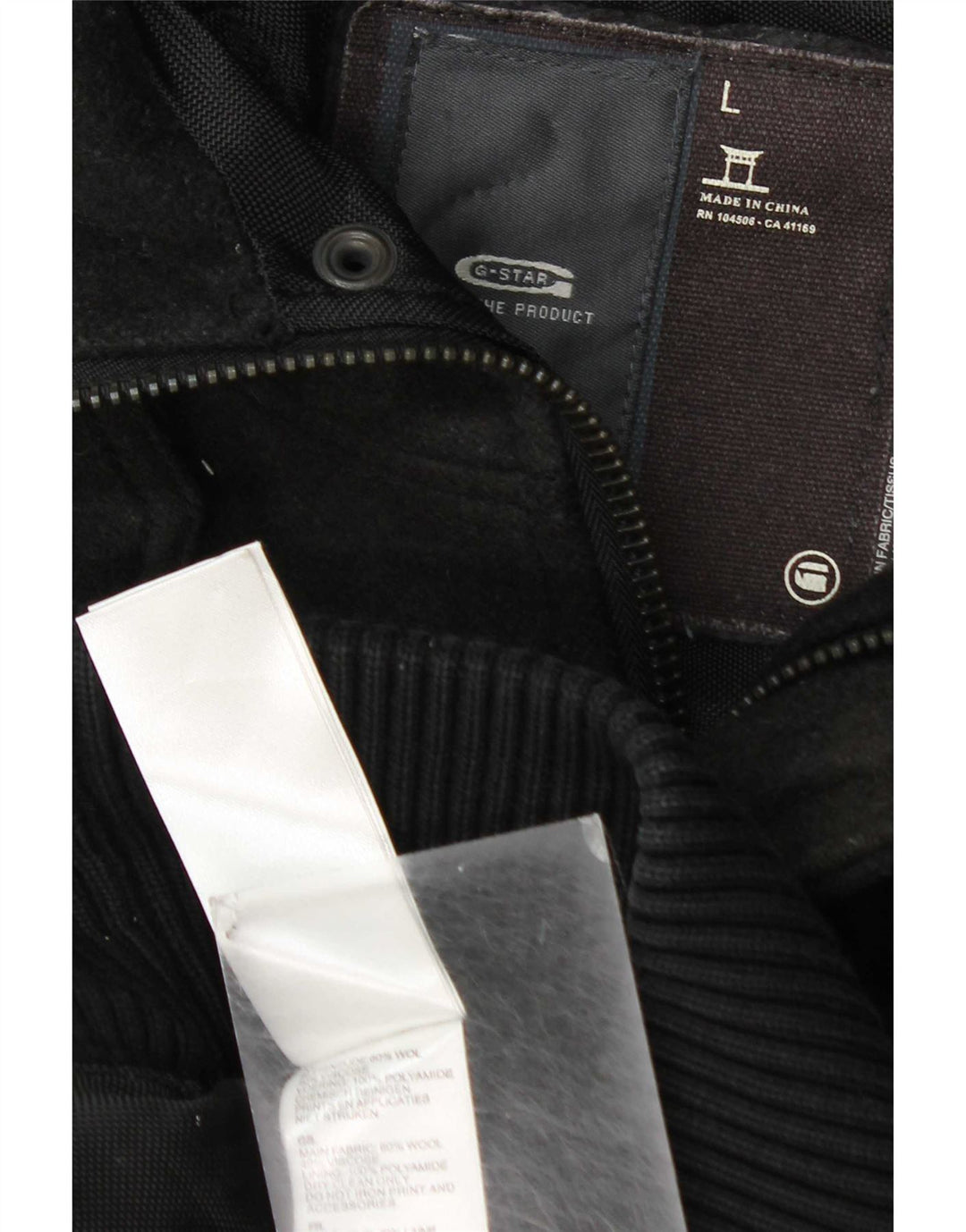 Giubbotto bomber con cappuccio da uomo G-Star UK 40 grande lana a quadri neri