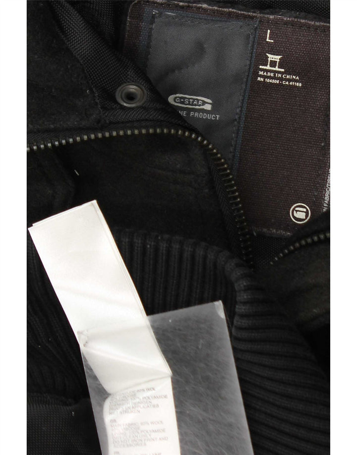 Giubbotto bomber con cappuccio da uomo G-Star UK 40 grande lana a quadri neri