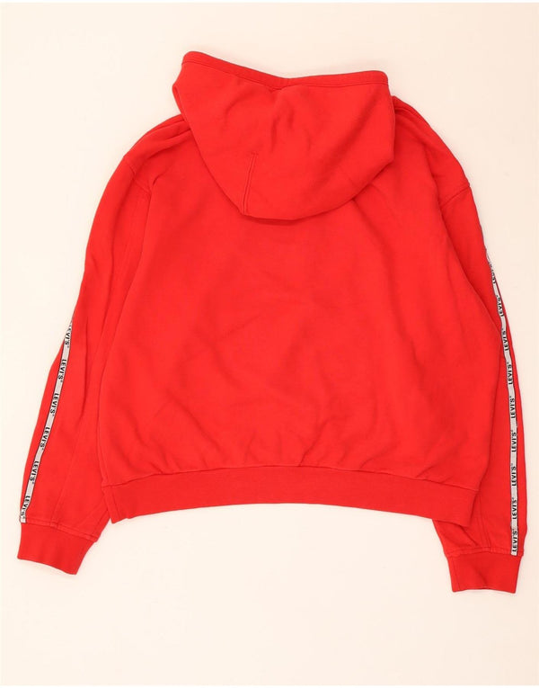 Maglione con cappuccio oversize grafico da donna Levi's UK 14 cotone rosso medio