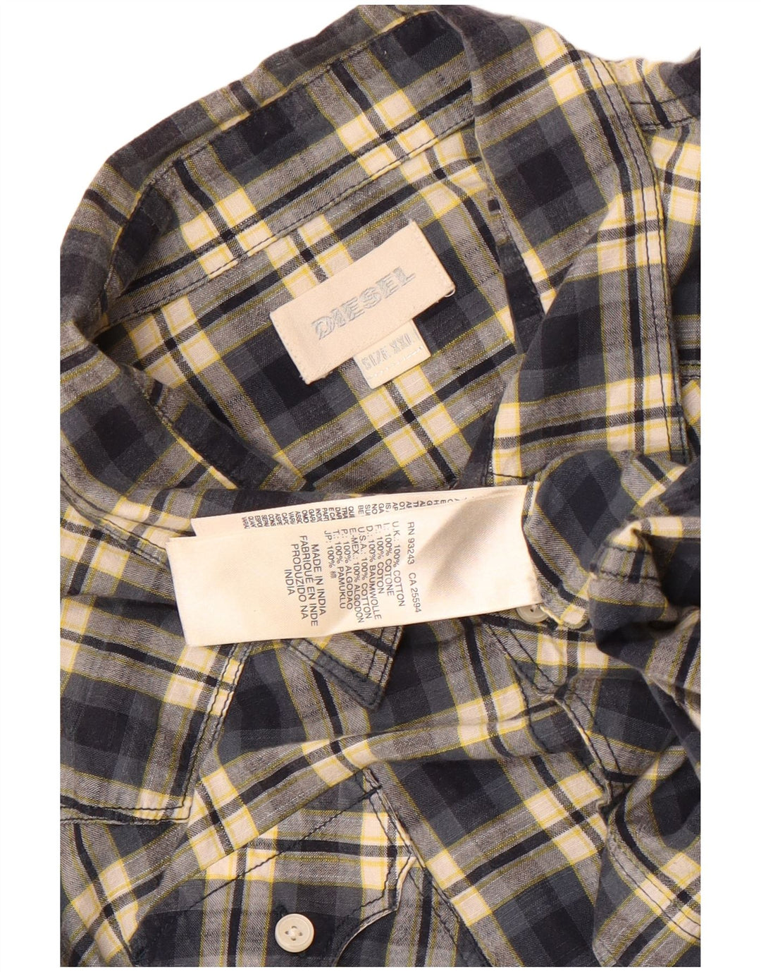 Camicia Diesel per ragazzi 15-16 anni 2XL Cotone a quadri blu navy