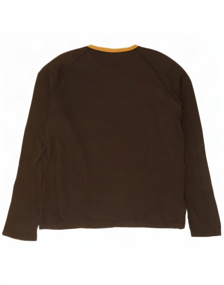 Woolrich Uomo Graphic Top Manica Lunga 2XL Cotone Marrone