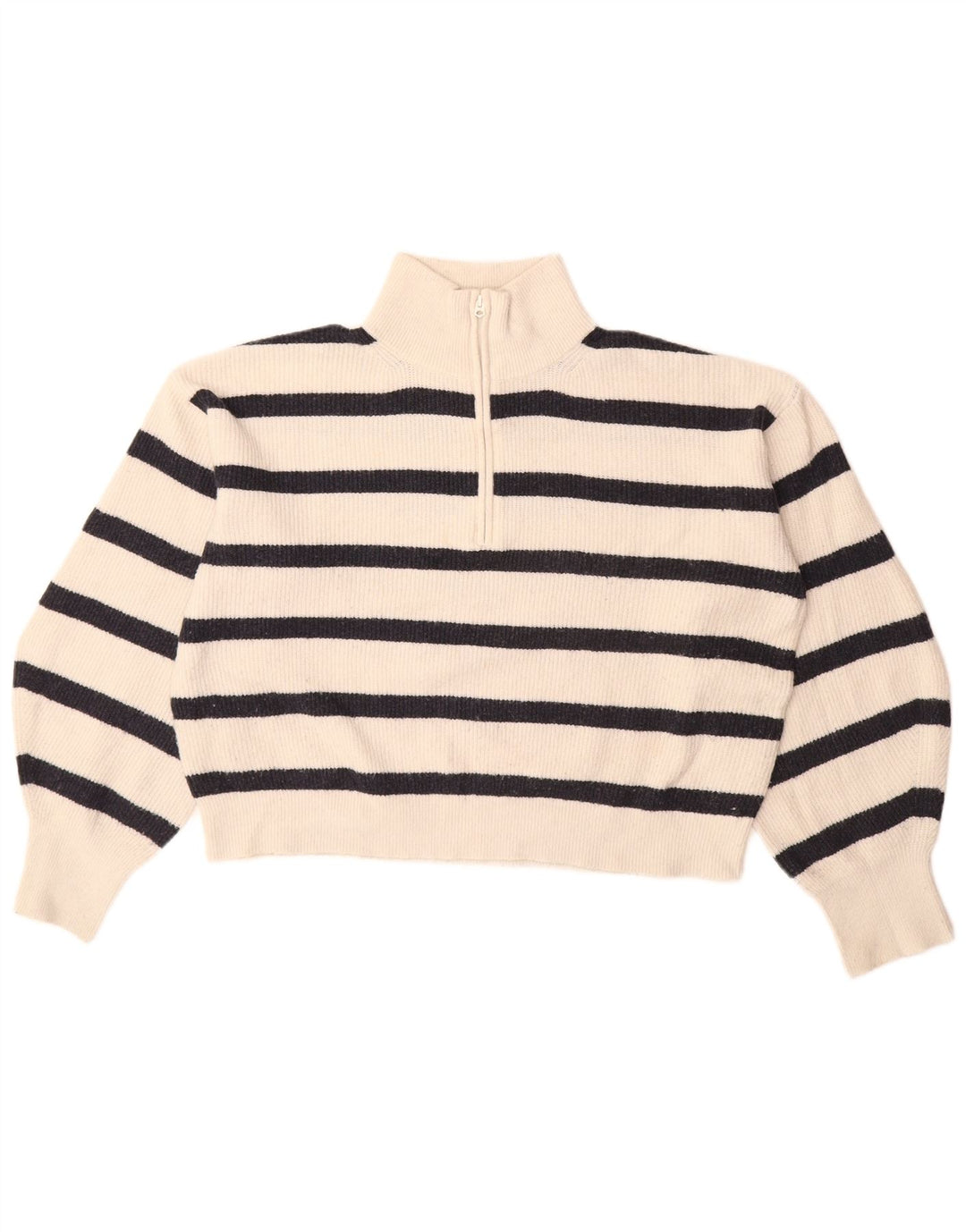 FRENCH CONNECTION Maglione da donna con collo corto e zip UK 10 piccolo bianco