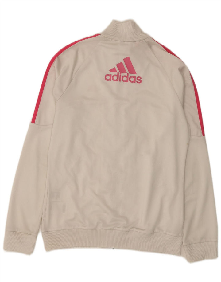 Giacca da ginnastica grafica per ragazze Adidas 14-15 anni in poliestere bianco