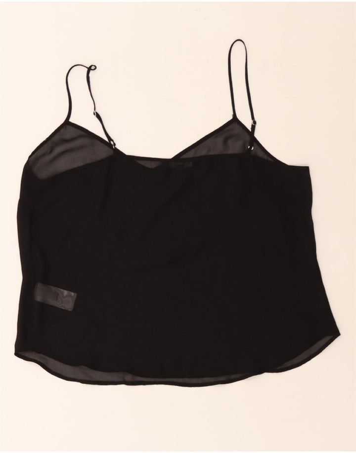 RALPH LAUREN Womens Crop Cami Top UK 18 XL Black Polyester Vintage Ralph Lauren and Second-Hand Ralph Lauren from Messina Hembry 