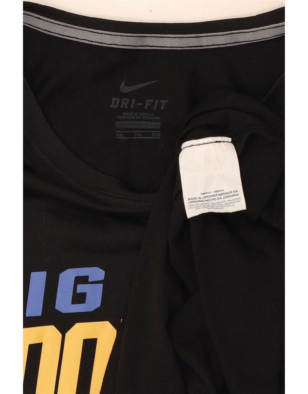 Nike Dri Fit Graphic Top manica lunga da donna UK 20 2XL poliestere nero