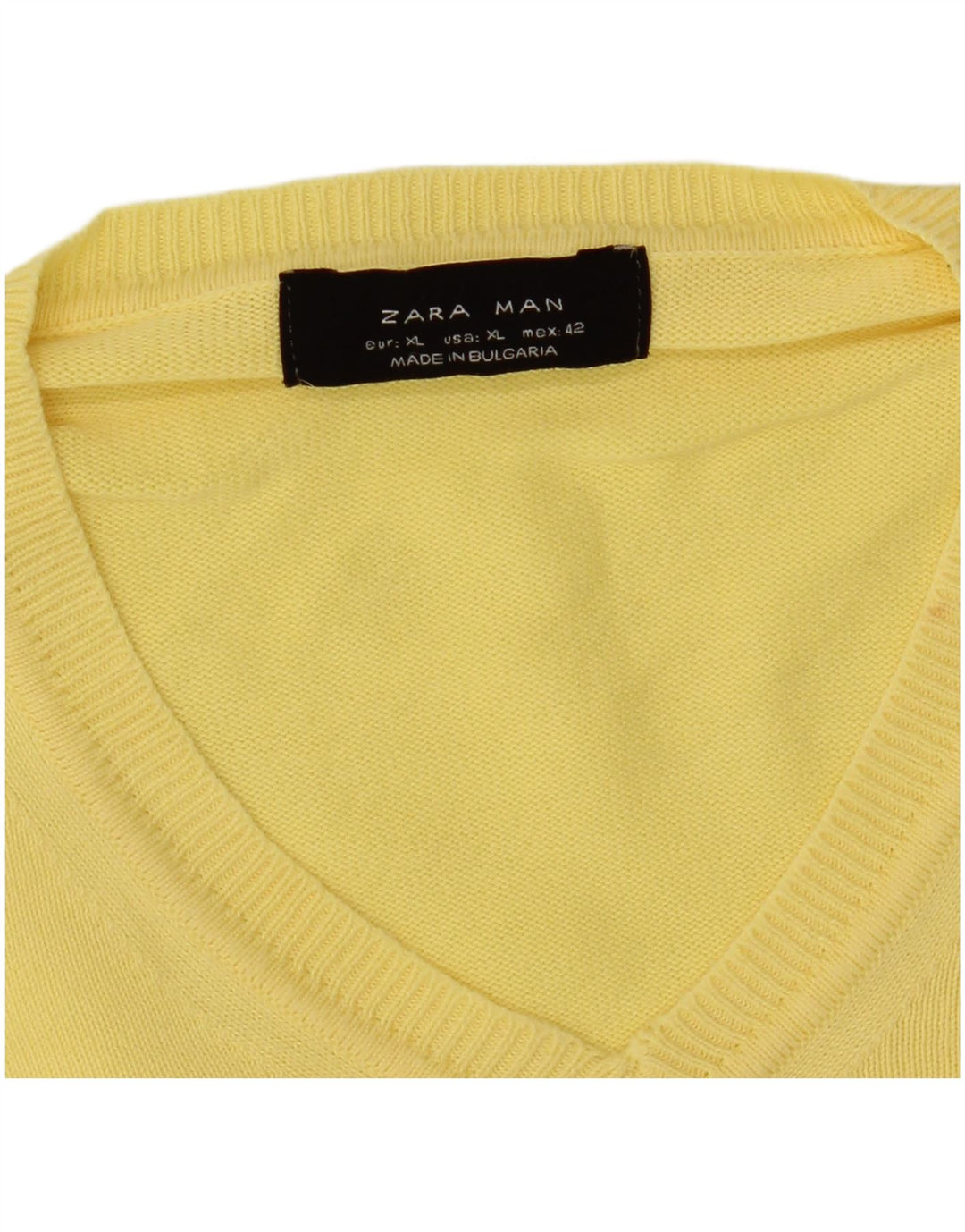 Maglione Zara da uomo con scollo a V XL giallo