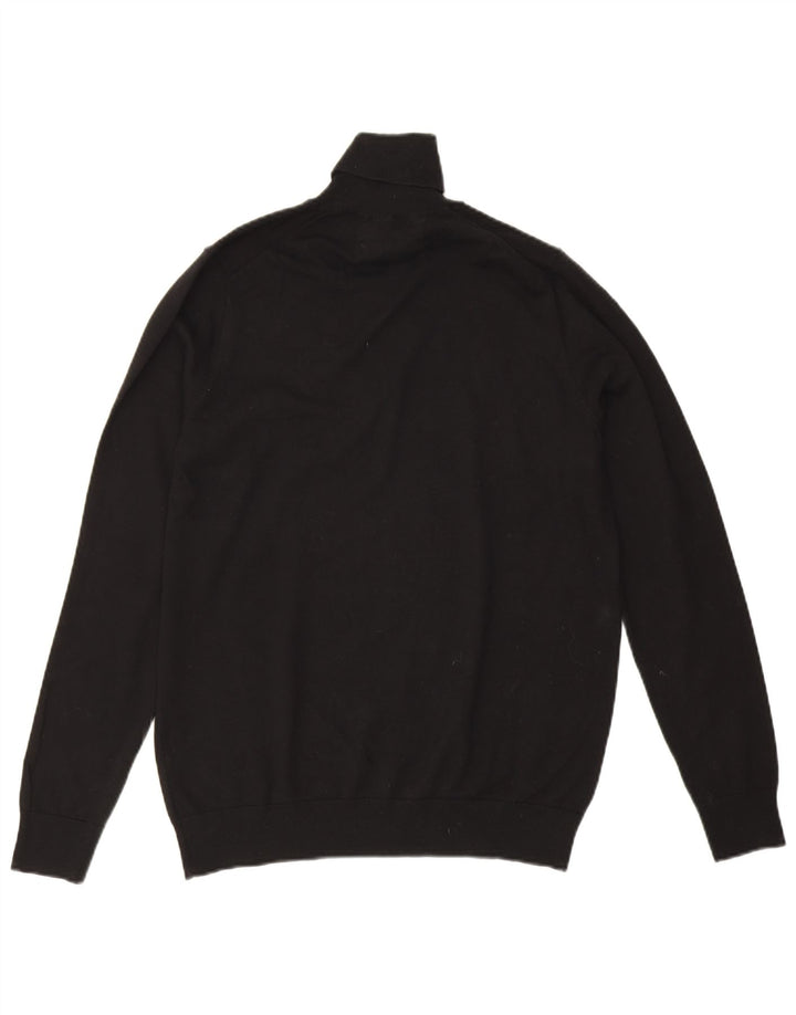 Maglione maglione a collo alto da donna Marks & Spencer UK 14 cotone nero medio