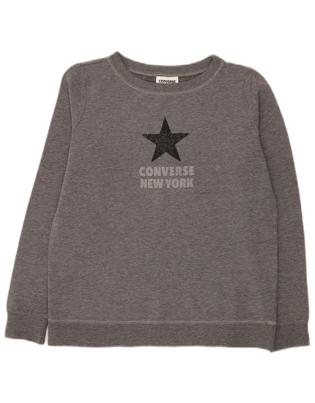 Felpa oversize con grafica da donna Converse UK 6 XS grigio chiazzato