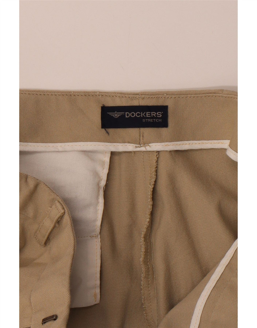 DOCKERS Womens Straight Casual Trousers W32 L29 Beige Vintage Dockers and Second-Hand Dockers from Messina Hembry 
