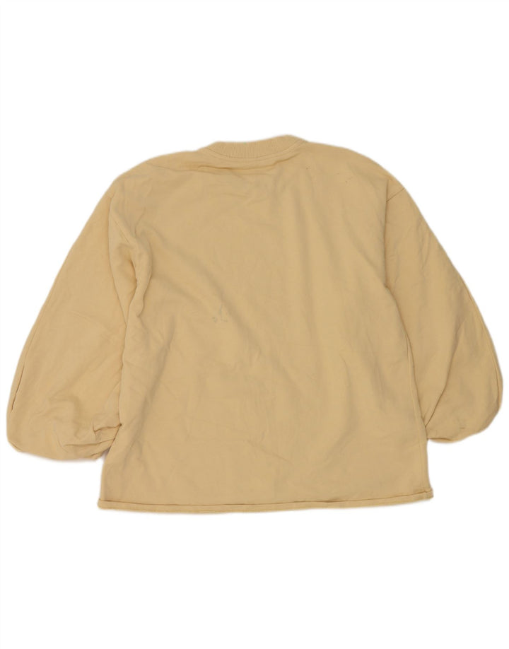 Felpa da donna Zara UK 14 cotone giallo medio