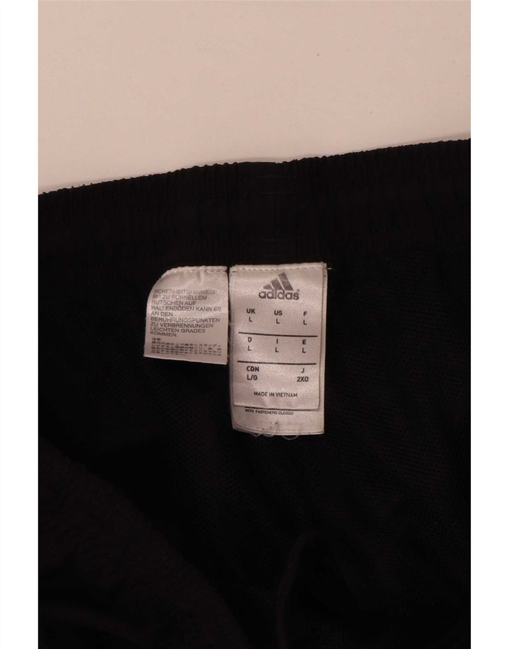 Pantaloni da tuta con grafica Adidas da uomo, pantaloni da jogging, grandi, in poliestere nero