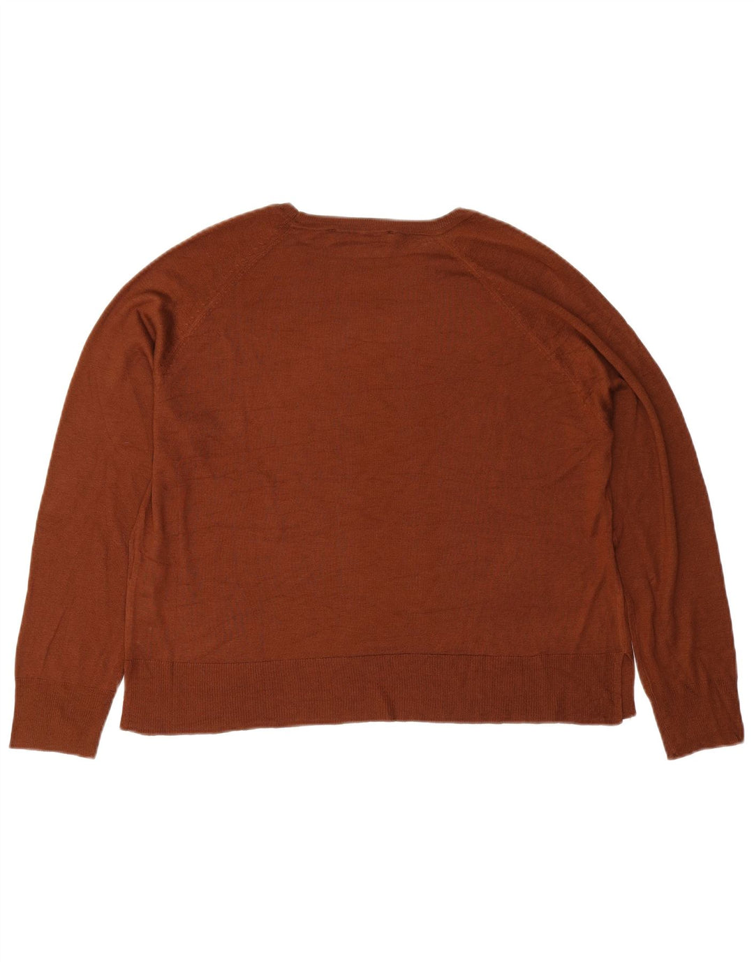 Maglione maglione oversize con scollo a barca da donna Zara UK 14 Viscosa marrone medio