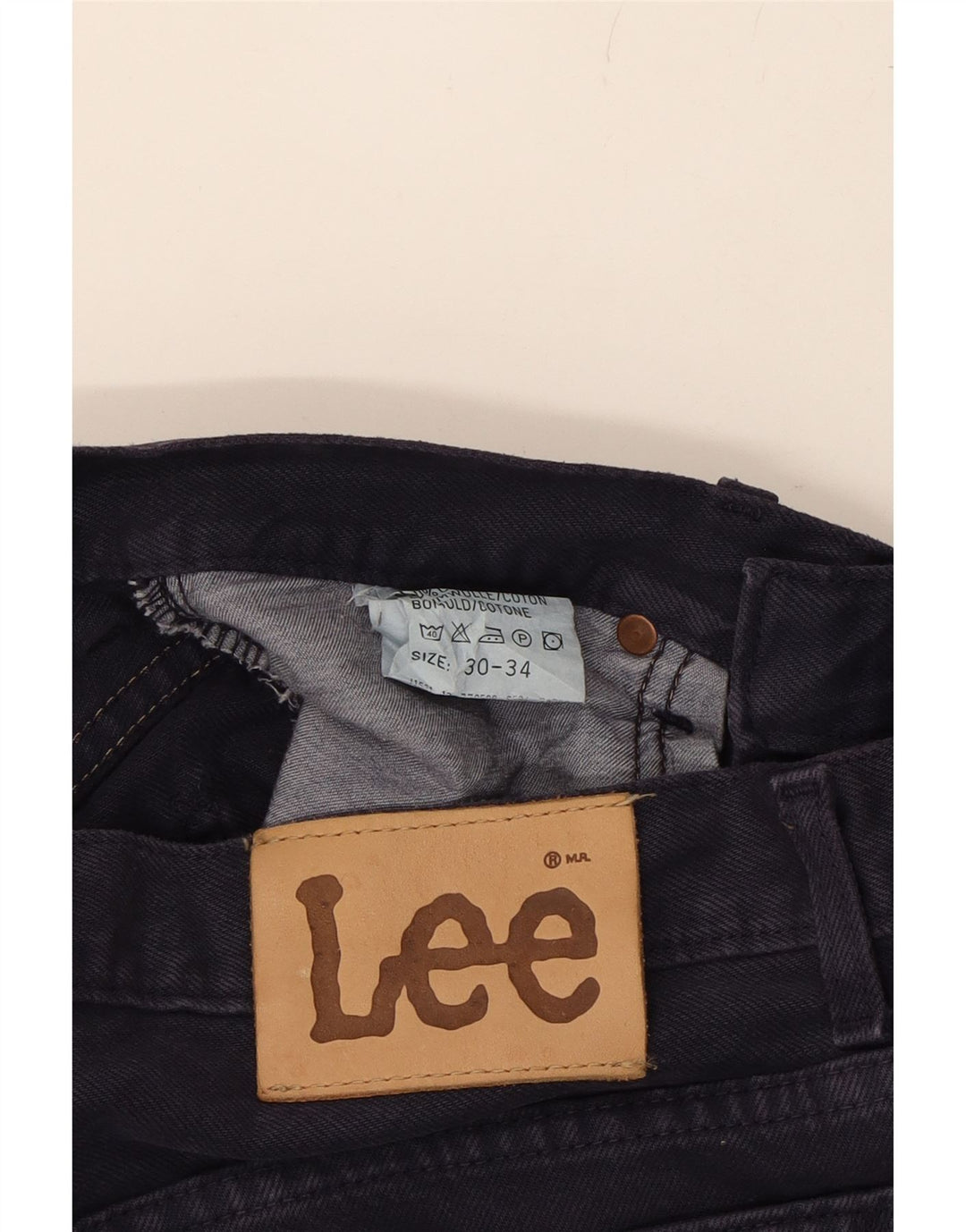 LEE Mens Straight Jeans W30 L29 Navy Blue Cotton Vintage Lee and Second-Hand Lee from Messina Hembry 