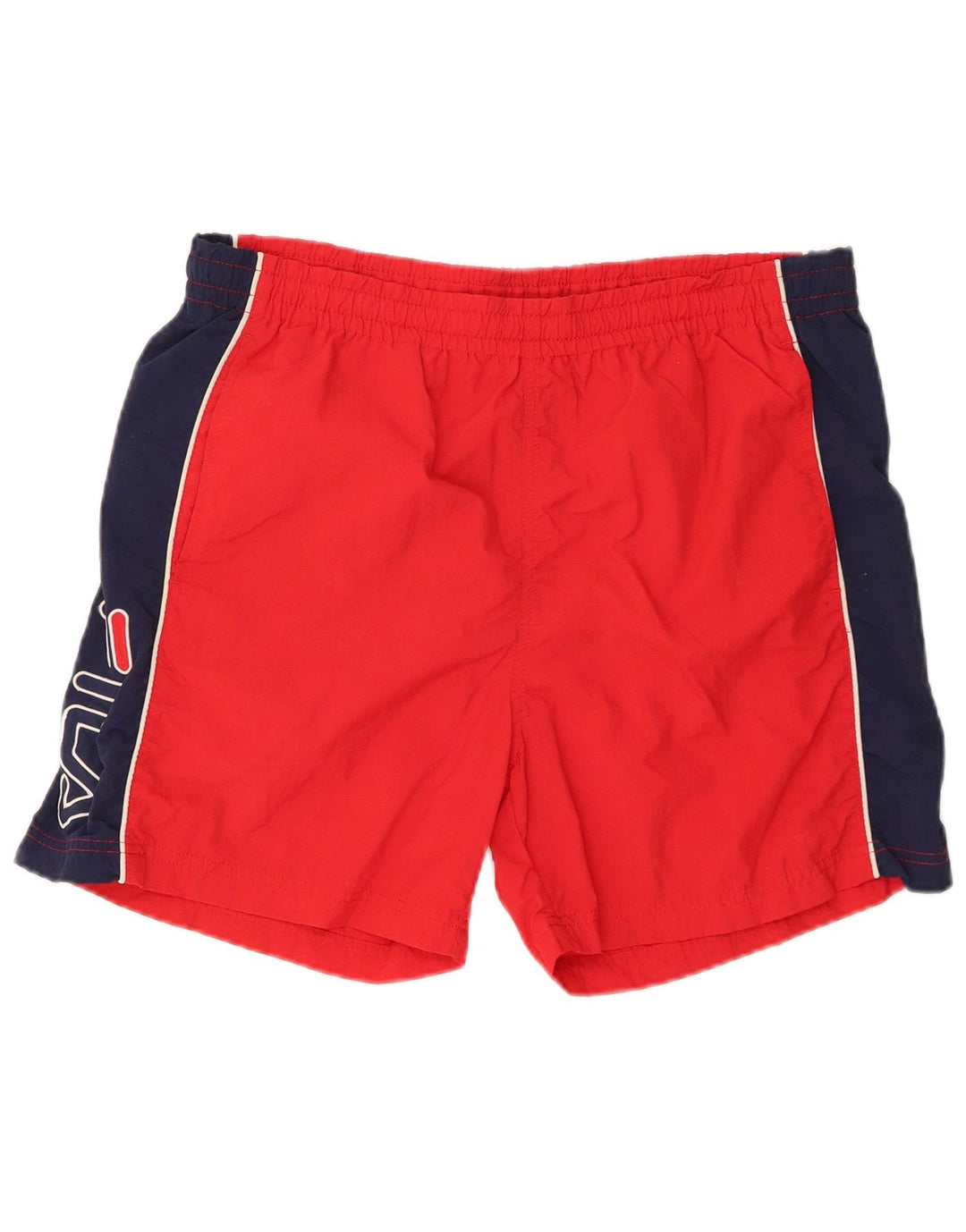 Pantaloncini sportivi grafici da uomo Fila Large rosso color block in poliammide