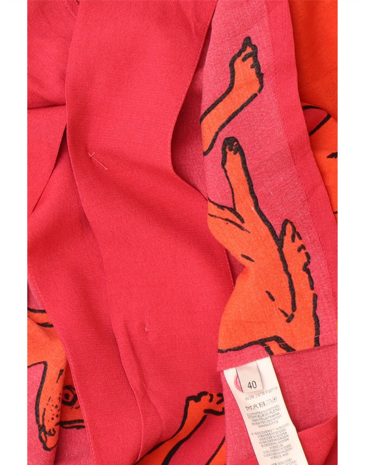 Camicia Donna Manica Corta PAUL SMITH IT 40 Viscosa Stampa Animalier Rossa Piccola