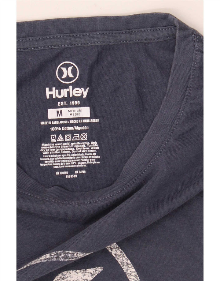 T-shirt grafica da uomo Hurley Top in cotone blu navy medio