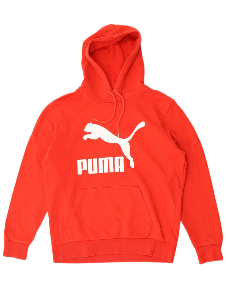 Felpa con cappuccio grafica da uomo Puma in cotone rosso medio