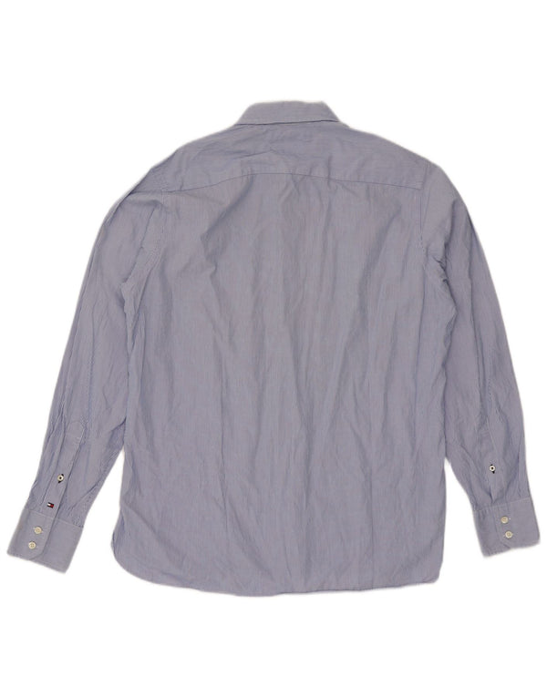 Camicia da uomo Tommy Hilfiger Blu Medio a Righe di Cotone