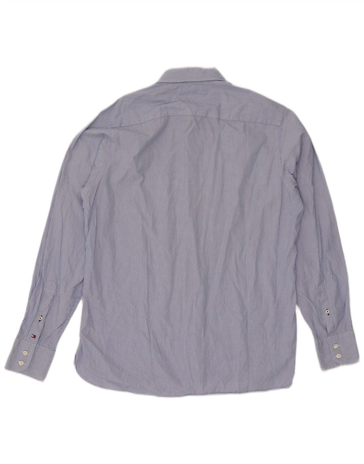 Camicia da uomo Tommy Hilfiger Blu Medio a Righe di Cotone
