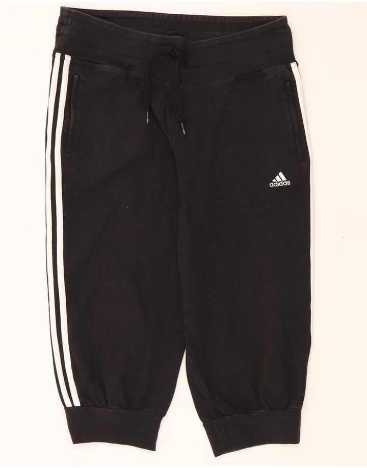 Pantaloni da tuta da donna ADIDAS Capri Joggers UK 16 grandi cotone nero