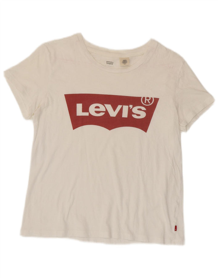T-shirt grafica da donna Levi's Top UK 10 piccola bianca