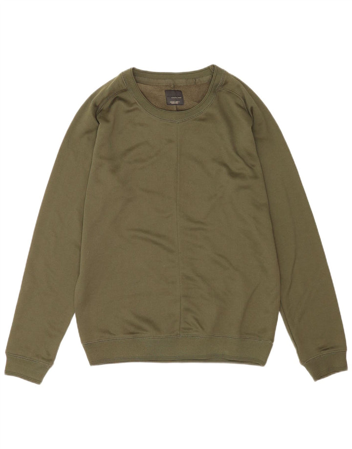 Zara Uomo Felpa Maglione Grande Poliestere Kaki