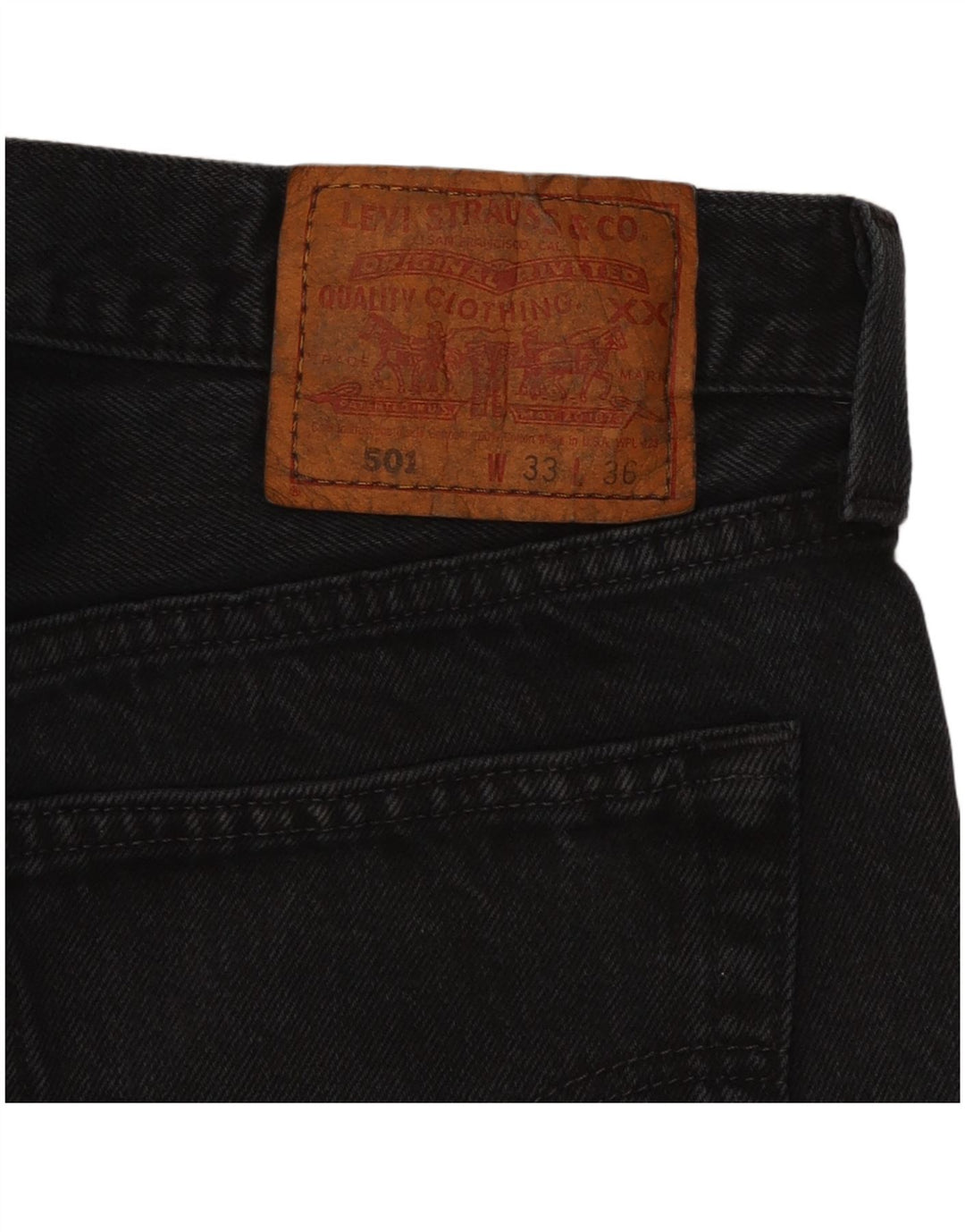 Pantaloncini di jeans a vita alta Levi's 501 da donna W33 grandi neri