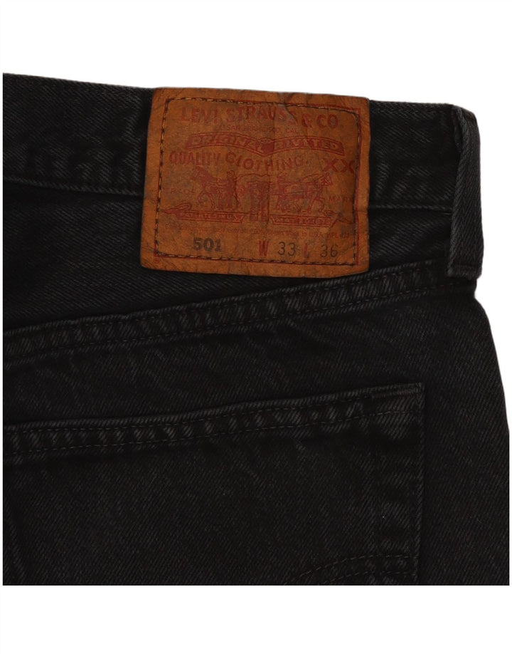 Pantaloncini di jeans a vita alta Levi's 501 da donna W33 grandi neri