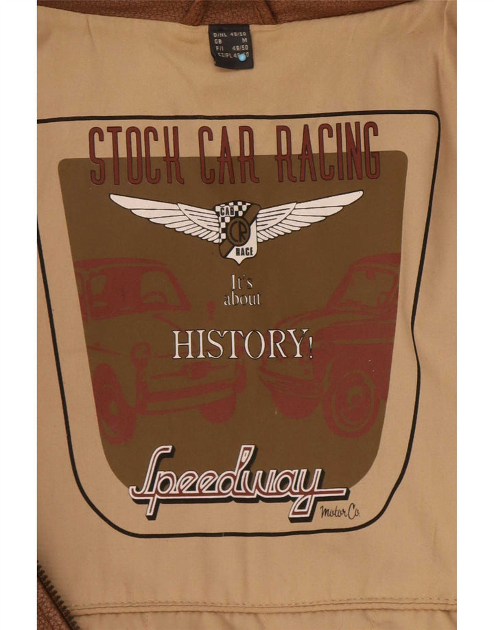 Giacca da motociclista in pelle da uomo TCM UK 38 Marrone medio
