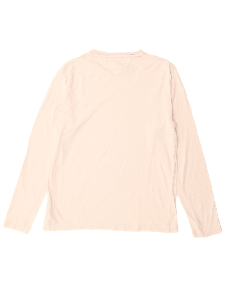Tommy Hilfiger Uomo Top Manica Lunga Grande Cotone Bianco