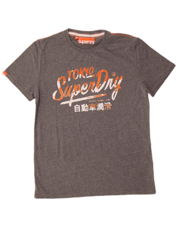 T-shirt grafica da uomo Superdry Top XL in cotone grigio