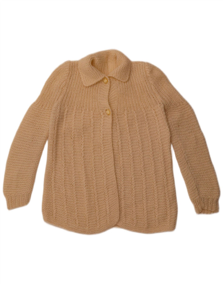 Maglione cardigan da donna vintage UK 14 Beige medio