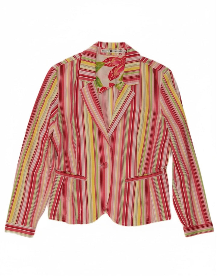 Giacca blazer corta da donna Tommy Hilfiger UK 12 a righe multicolori medie