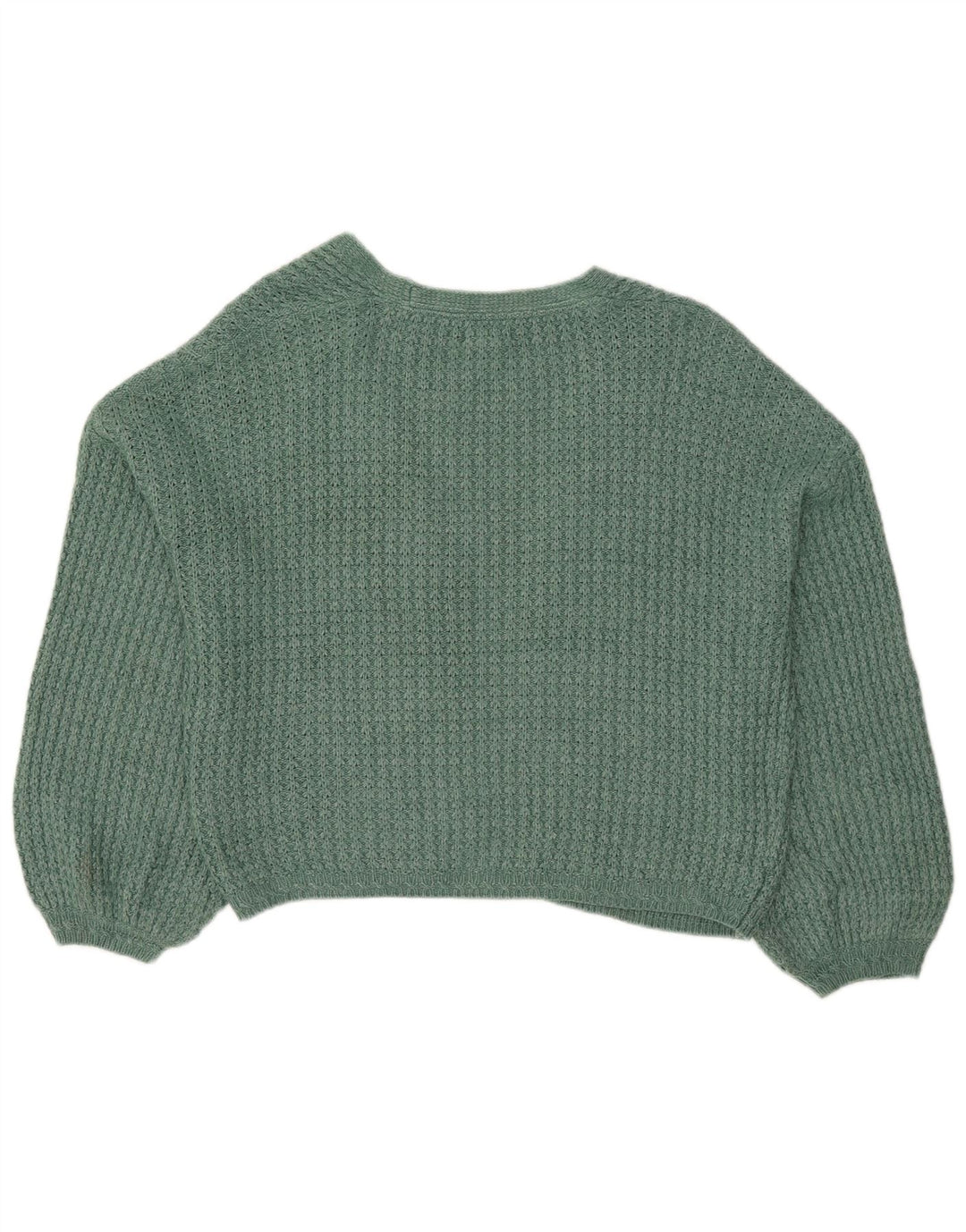 Fat Face Maglione cardigan aperto corto oversize da donna UK 12 Verde medio
