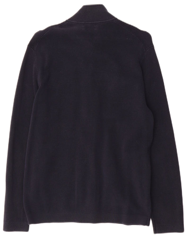 Maglione cardigan da uomo Massimo Dutti in cotone blu navy medio