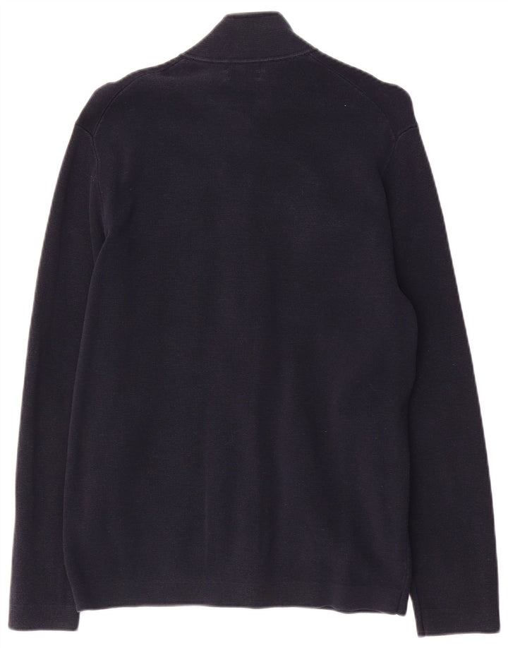 Maglione cardigan da uomo Massimo Dutti in cotone blu navy medio