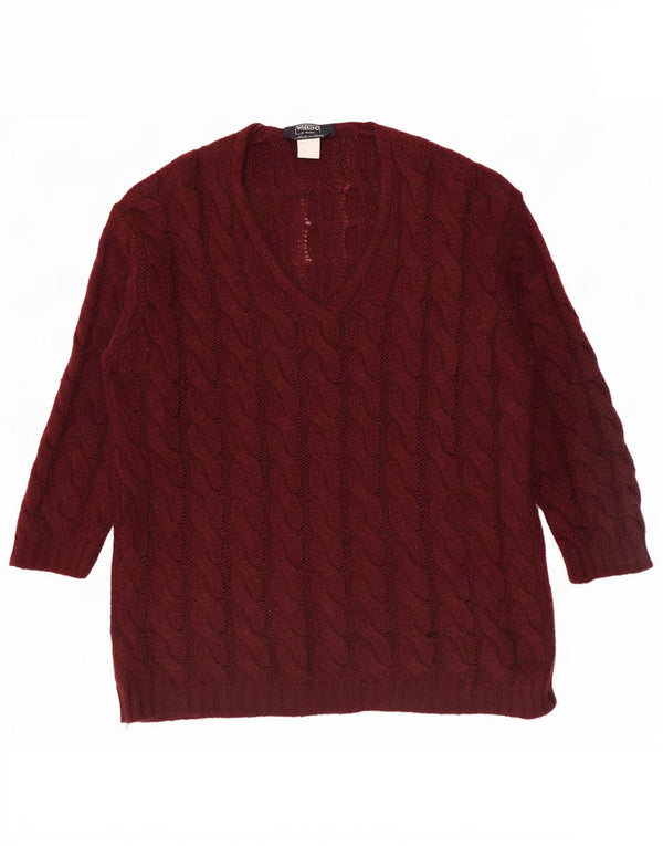 Abito maglione a maniche lunghe da weekend da donna Max Mara UK 16 Large Borgogna