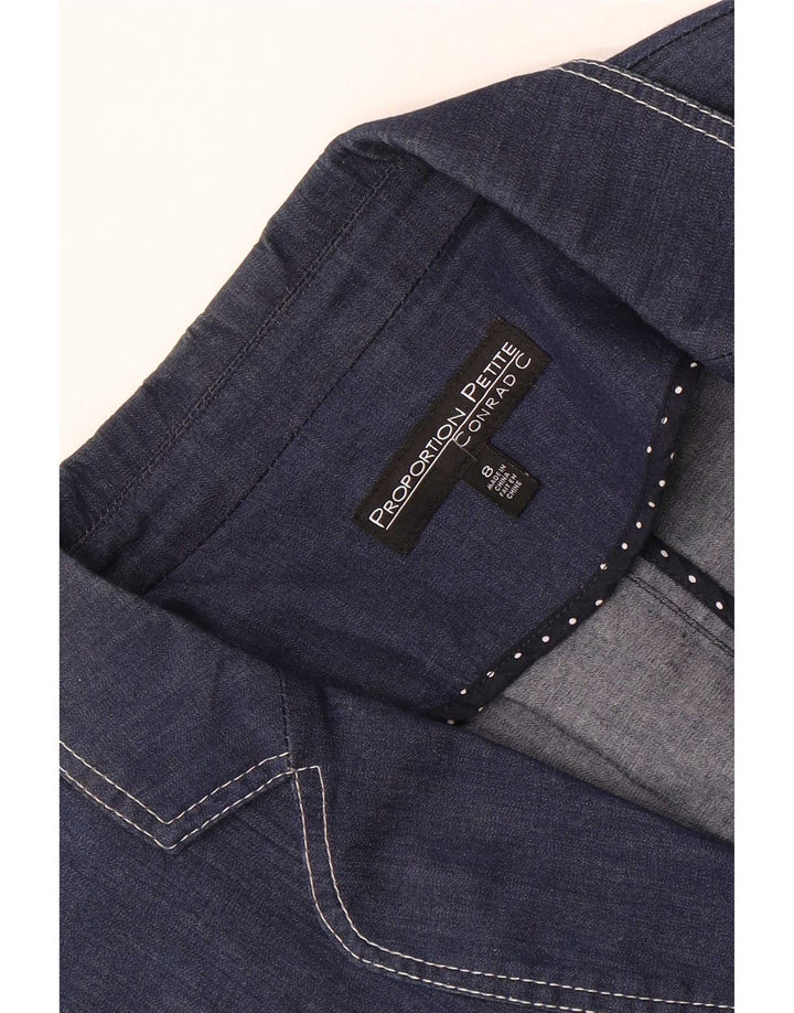 Giacca blazer in denim a 3 bottoni da donna Conrad US 8 blu navy medio