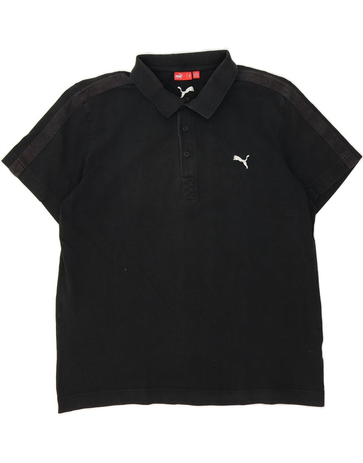 PUMA Mens Polo Shirt XL Black Cotton Vintage Puma and Second-Hand Puma from Messina Hembry 