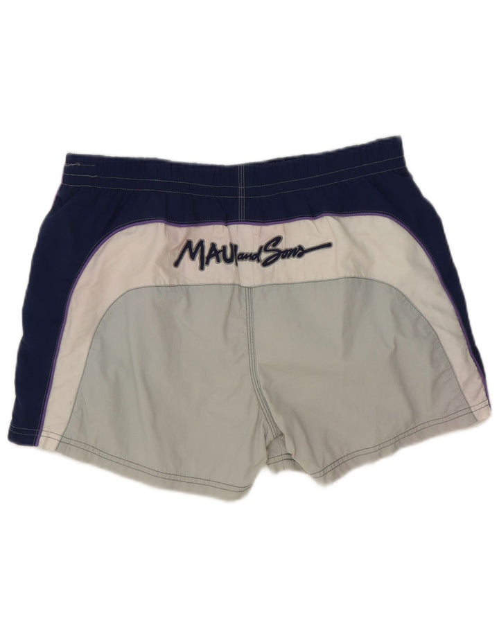 Maui and Sons Pantaloncini da bagno grafici da uomo in nylon color block grigio medio