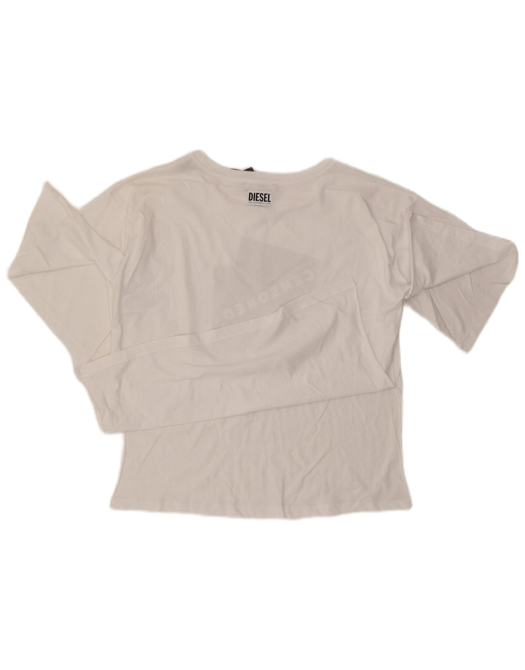 T-shirt grafica oversize da donna Diesel UK 10 piccola in cotone bianco