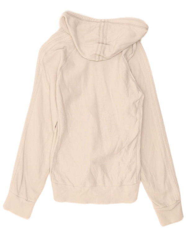 Felpa con cappuccio grafica da donna Adidas UK 10 piccola in cotone bianco