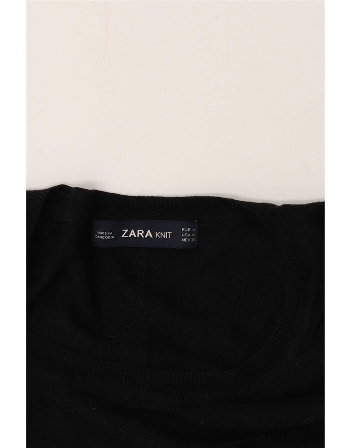 Maglione maglione girocollo da donna Zara UK 14 medio nero