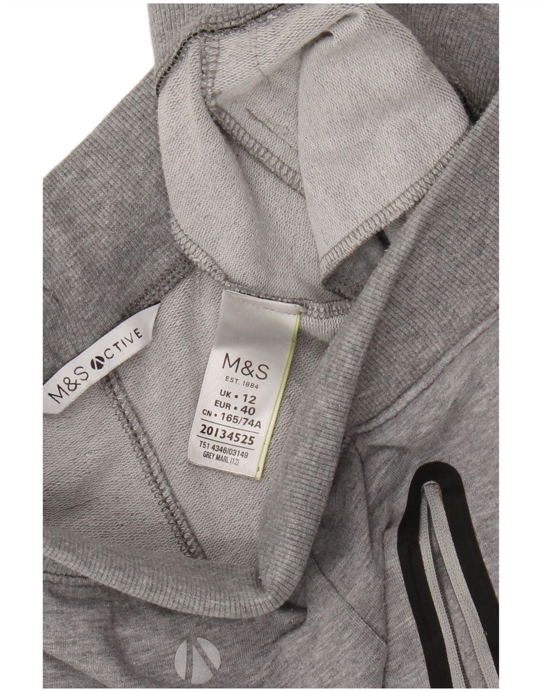 Pantaloni da tuta corti Marks & Spencer da donna UK 12 Cotone grigio medio