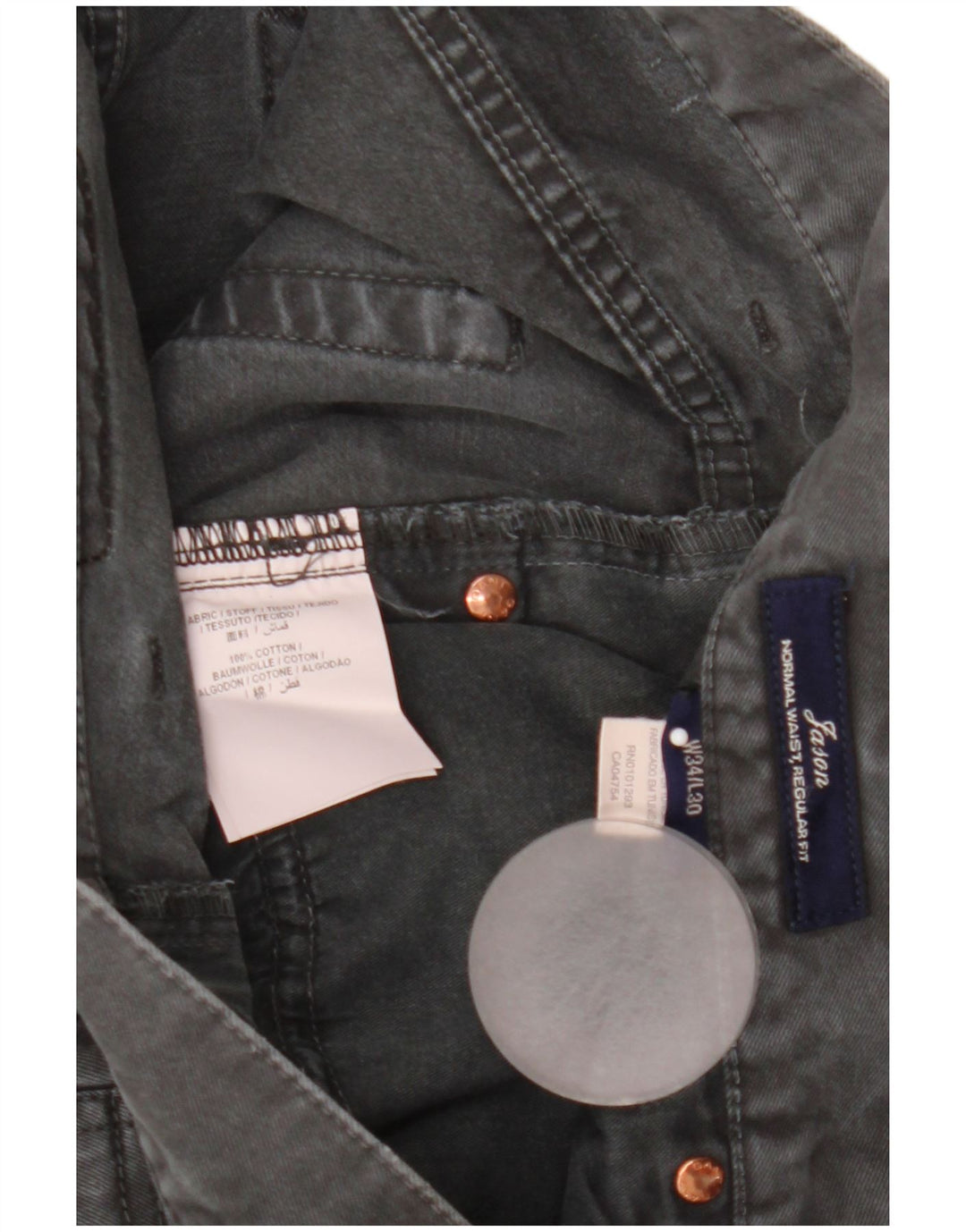 Jeans dritti regolari Jason da donna Gant W34 L30 cotone grigio