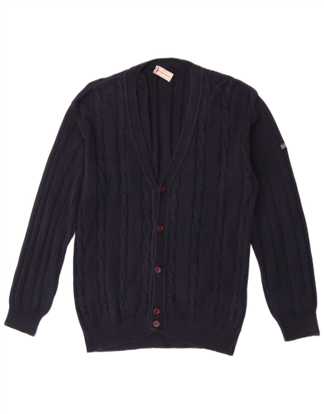 Maglione cardigan da uomo Sergio Tacchini in cotone medio blu navy