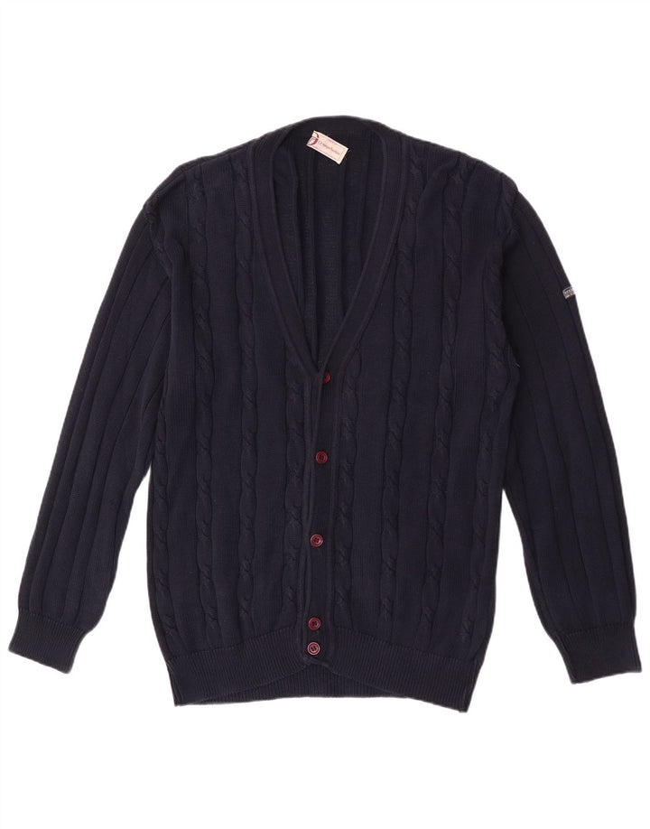 Maglione cardigan da uomo Sergio Tacchini in cotone medio blu navy