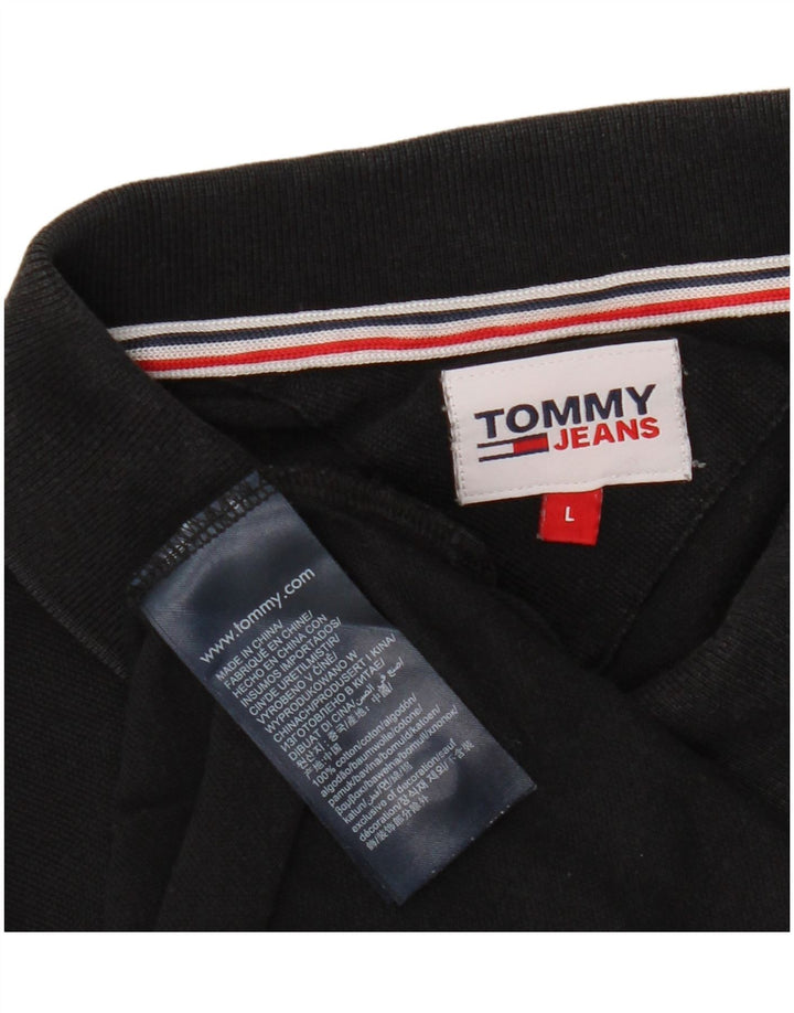 TOMMY HILFIGER Polo da uomo grande in cotone nero